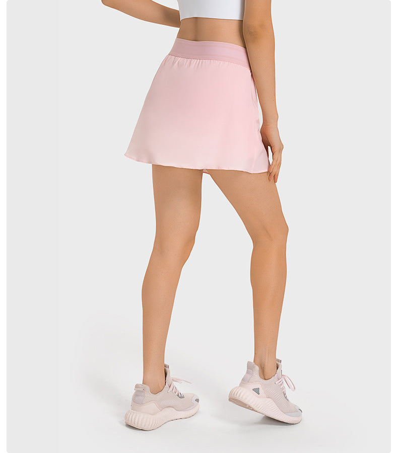 Moisture Wicking Water Cooling Tennis Skirt Quick Drying Breathable Double Layer Anti Exposure Exercise Skort