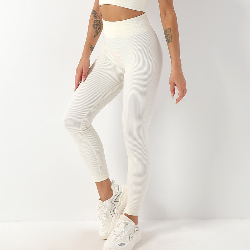 Thread Stretch Peach Hip Fitness Pants Hip Raise High Waist Seamless Yoga Pants Women Tight Yoga Exercise Pants