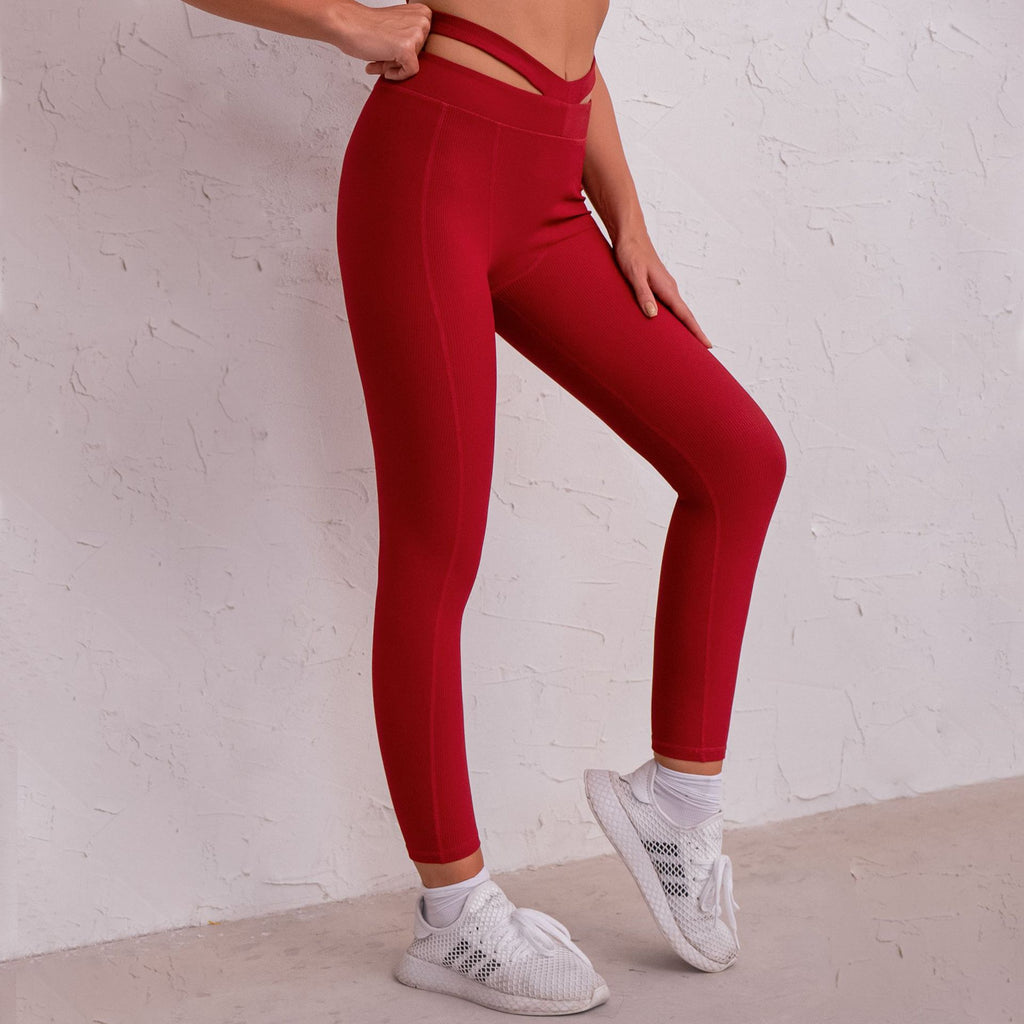 Tight Breathable Yoga Clothes Women Rib Beauty Back Exercise Underwear Breathable Skinny Yoga Pants Suit