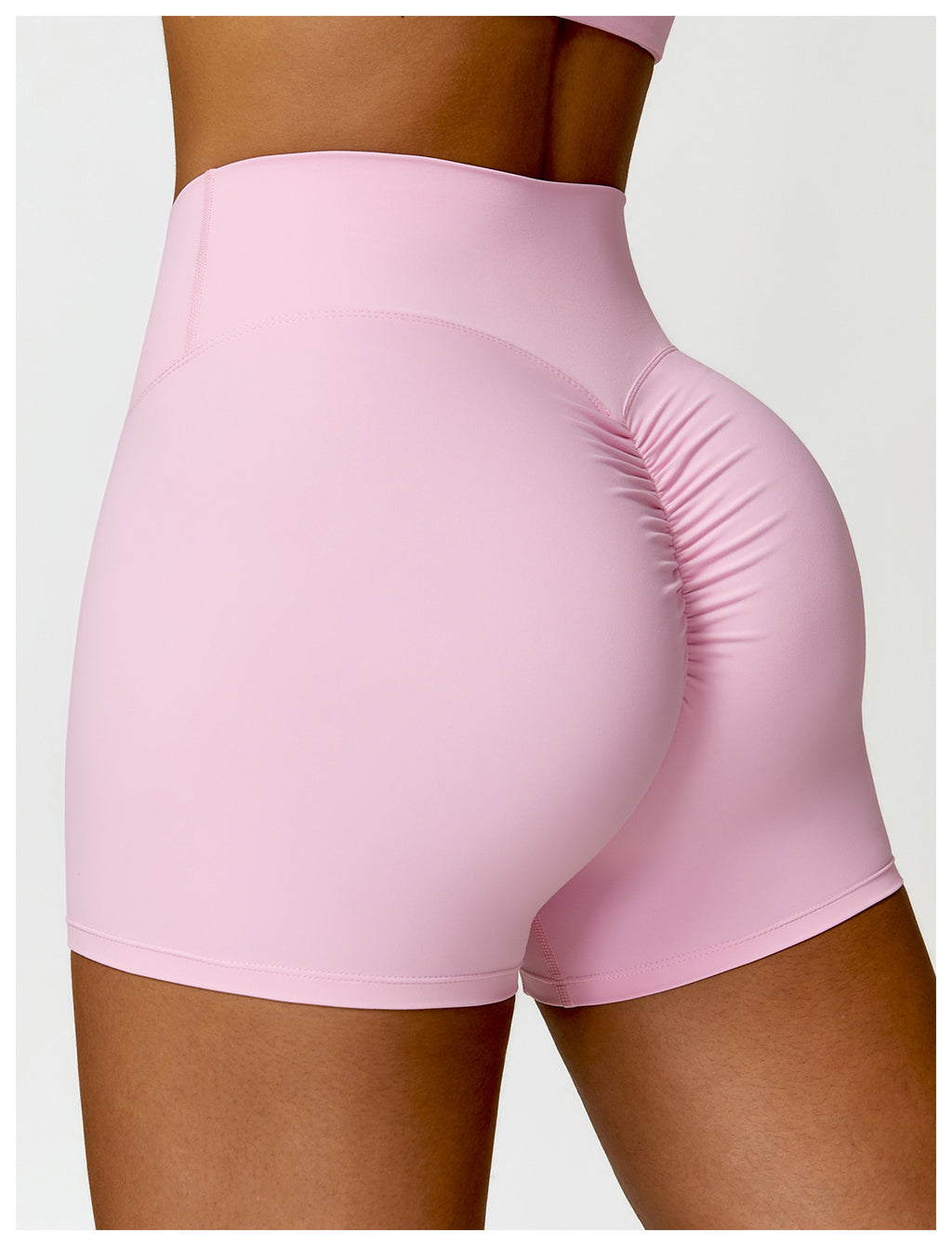 Sollinarry Brushed High Waist Yoga Shorts Belly Contracting Peach Hip Raise Running Fitness Pants Slim Fit Sports Shorts