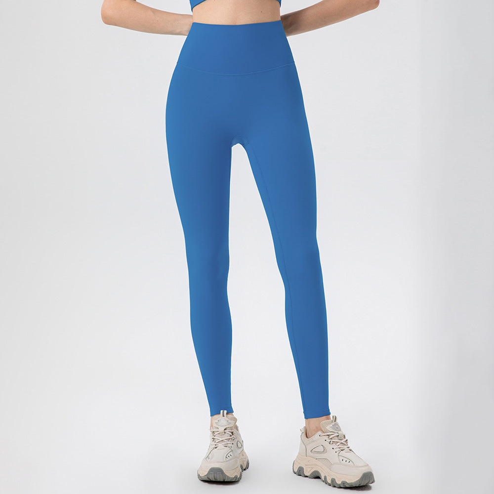 Antibacterial Yoga Pants Fit High Waist Hip Lift Sports Ninth Pants No T Line Nude Feel Tight Fitness Trousers
