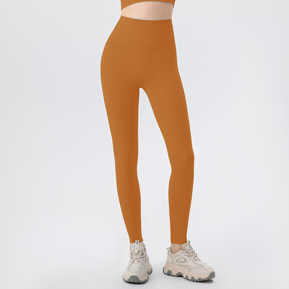 Antibacterial Yoga Pants Fit High Waist Hip Lift Sports Ninth Pants No T Line Nude Feel Tight Fitness Trousers