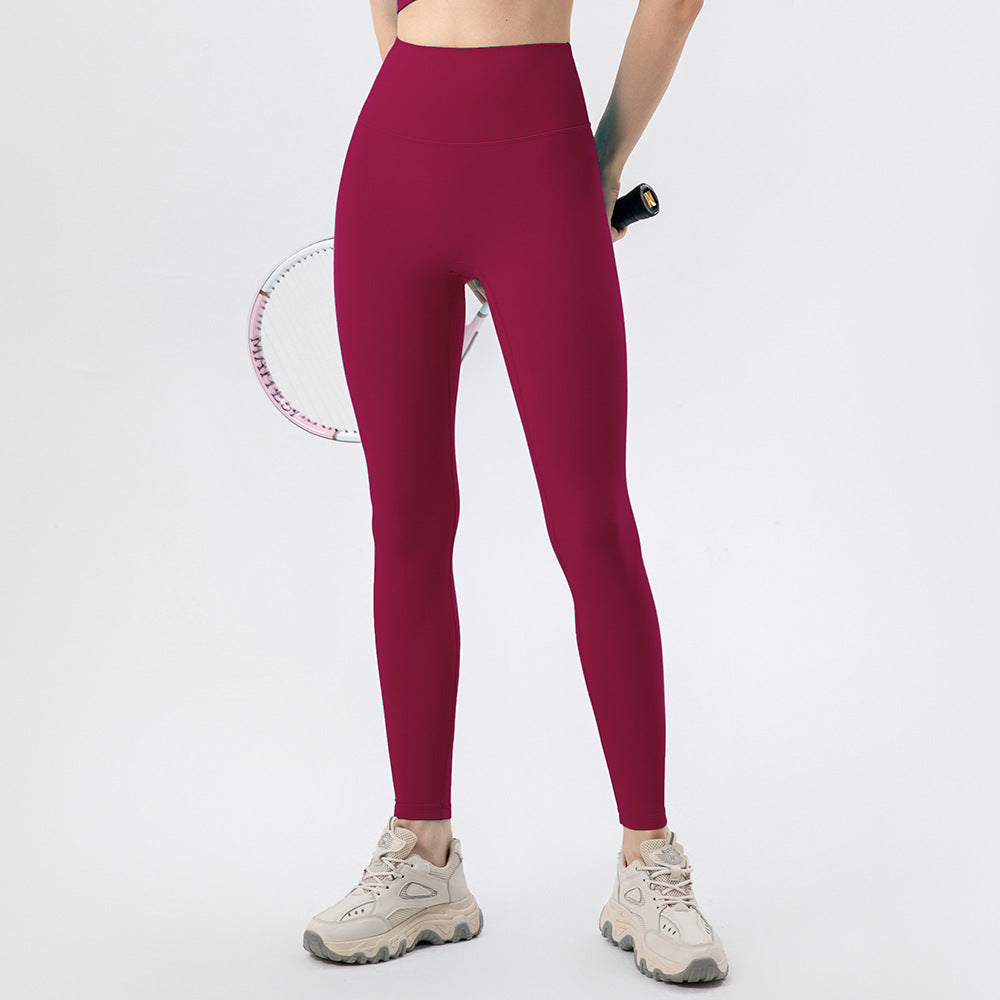 Antibacterial Yoga Pants Fit High Waist Hip Lift Sports Ninth Pants No T Line Nude Feel Tight Fitness Trousers