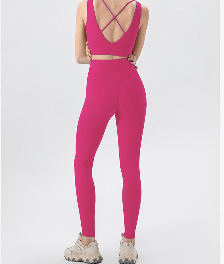 Antibacterial Yoga Pants Fit High Waist Hip Lift Sports Ninth Pants No T Line Nude Feel Tight Fitness Trousers