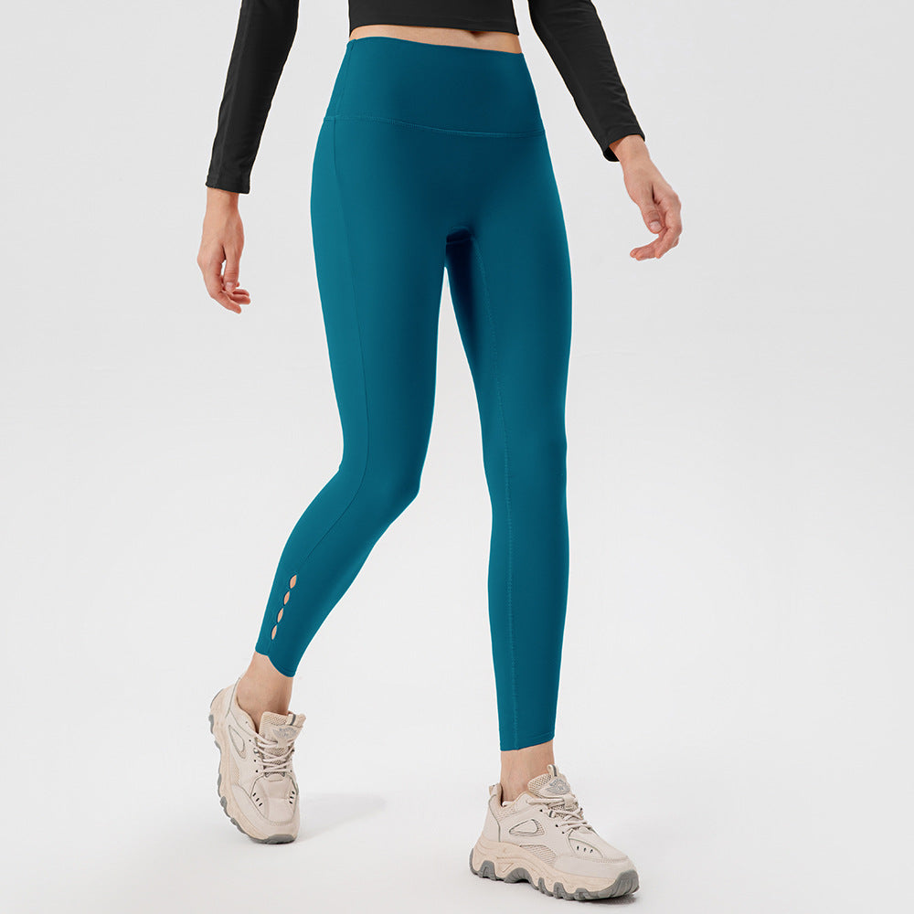 Yoga Pants Women Non Embarrassing Line Nude Feel Hip Raise Fitness Pants Fit High Waist Belly Contracting Sports Running Cropped Pants