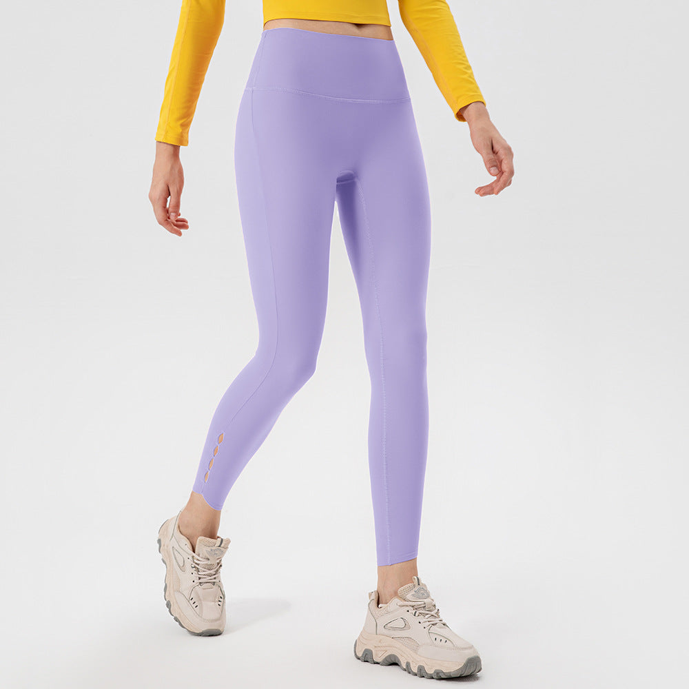 Yoga Pants Women Non Embarrassing Line Nude Feel Hip Raise Fitness Pants Fit High Waist Belly Contracting Sports Running Cropped Pants