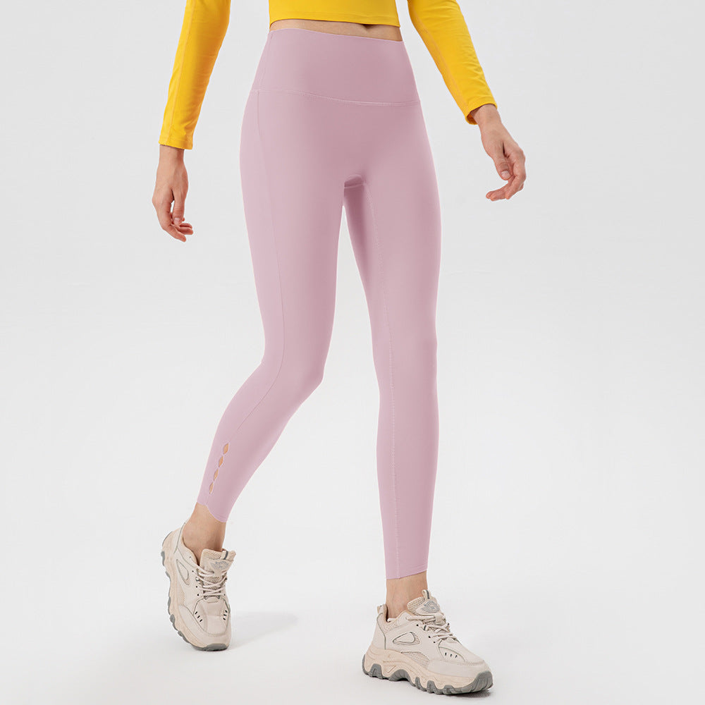 Yoga Pants Women Non Embarrassing Line Nude Feel Hip Raise Fitness Pants Fit High Waist Belly Contracting Sports Running Cropped Pants