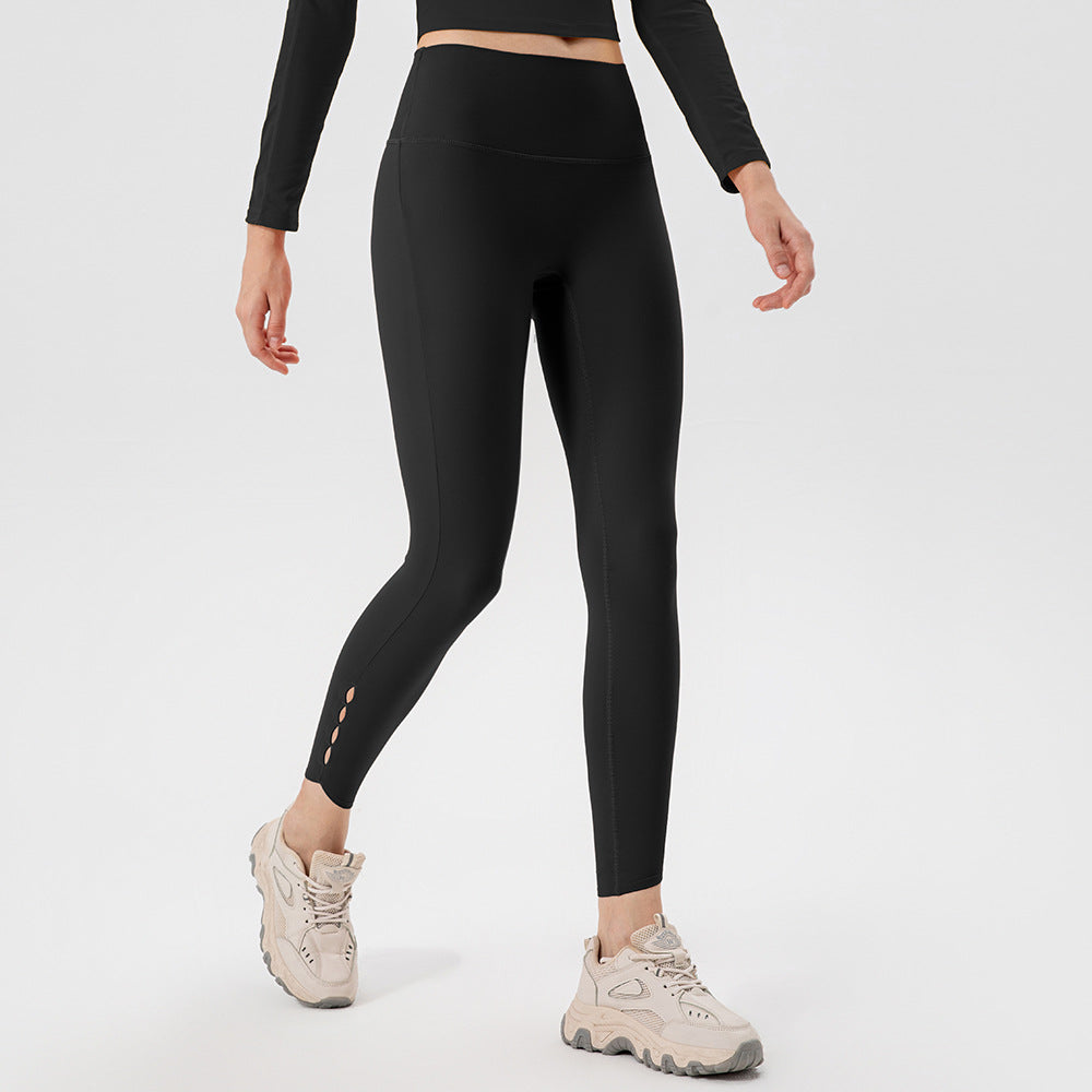 Yoga Pants Women Non Embarrassing Line Nude Feel Hip Raise Fitness Pants Fit High Waist Belly Contracting Sports Running Cropped Pants