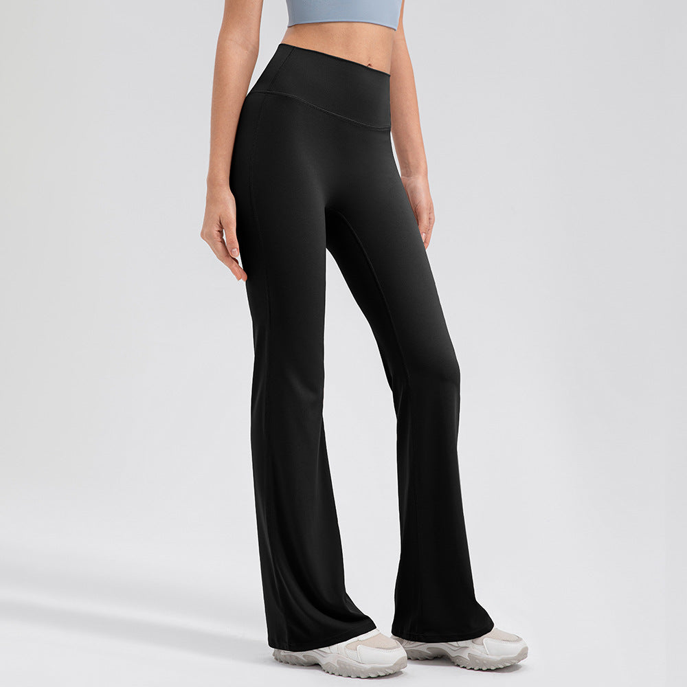 Women High Waist Hip Lift Slightly Flared Yoga Pants Breathable No Embarrassment Line Exercise Workout Pants