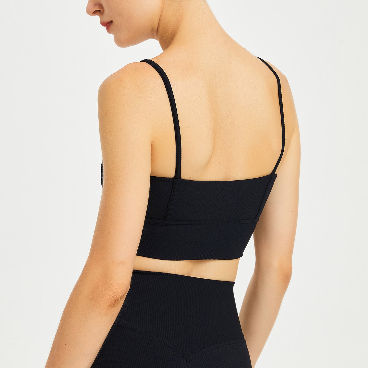 Ropa interior para hacer ejercicio para correr, chaleco para mujer, sujetador de entrenamiento a prueba de golpes, tirantes finos, ropa de yoga con espalda descubierta