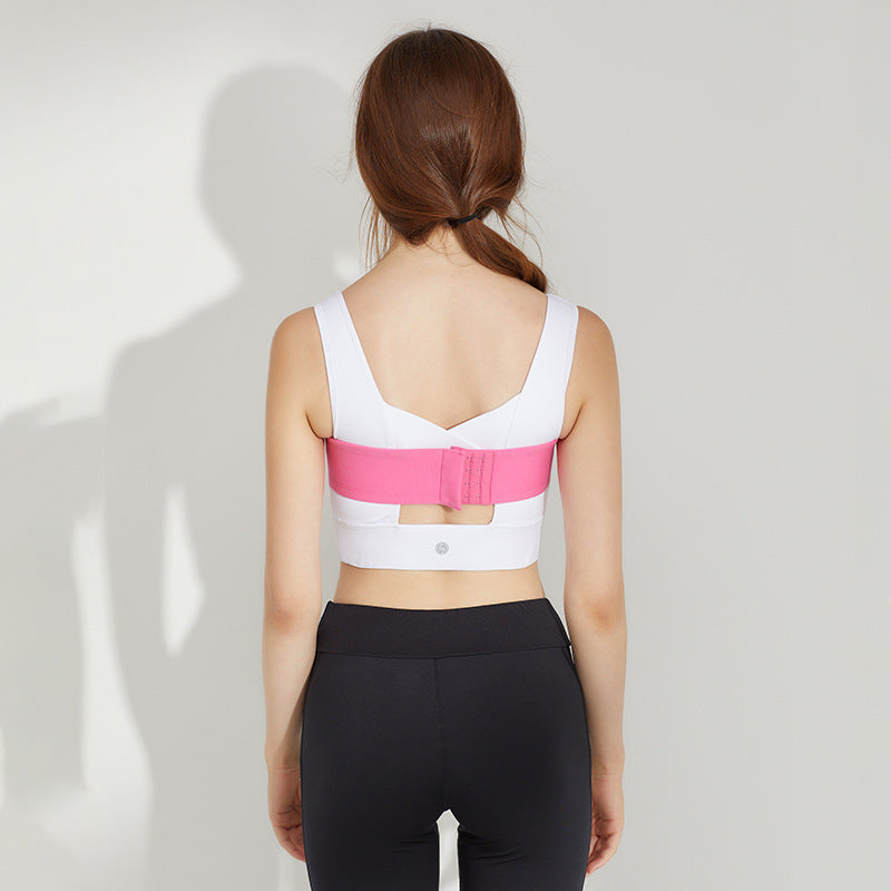 Ceinture pectorale de sport pour femme, idéale pour la course à pied, le fitness et la protection de la poitrine. Corset extensible pour le yoga et toutes les saisons.