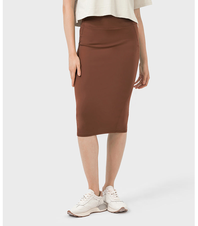 Evrlue Double 6 Sexy Heelpiece Slit Sheath Skirt Women Casual Office Elegant Slim Sports Skirt
