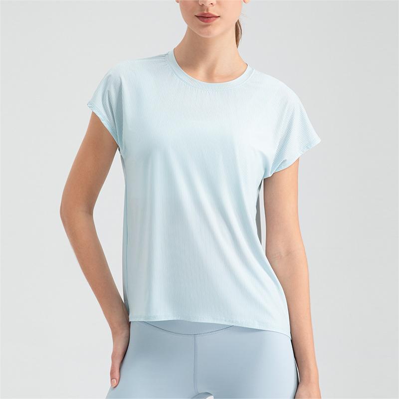 Women Summer Cooling Breathable Sports Short Sleeve Yoga Loose Casual Top Quick Drying Running Fitness Short Sleeve