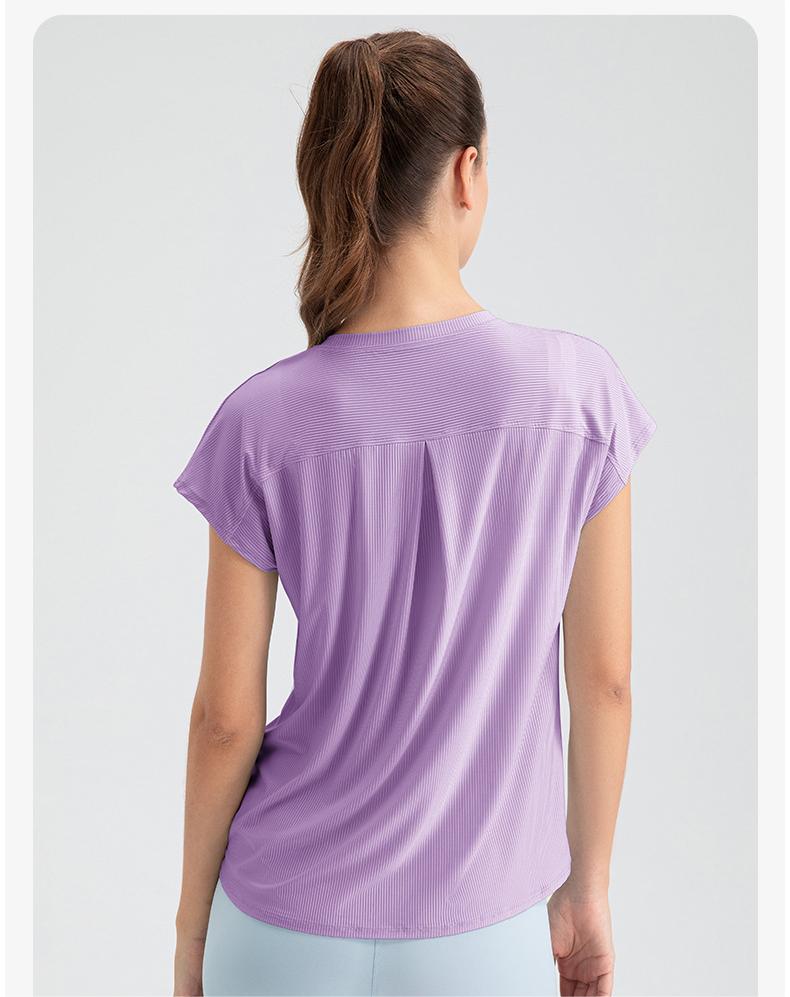 Women Summer Cooling Breathable Sports Short Sleeve Yoga Loose Casual Top Quick Drying Running Fitness Short Sleeve