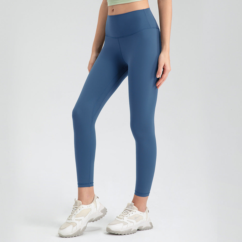 Fine Yarn Women Summer Yoga Pants Lightweight Breathable Tight Nude Feel High Waist Hip Lift Running Fitness Ankle Length Sports Pants