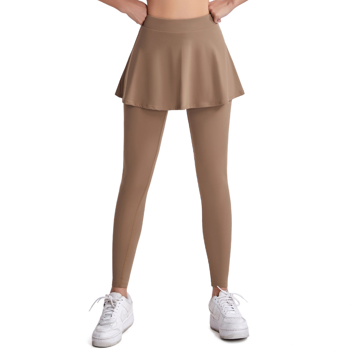 Nylon Nude Feel Pleated Yoga Skirt Women Autumn Winter High Waist Hip Lift Sports Culottes Anti Exposure Training Tennis Skirt