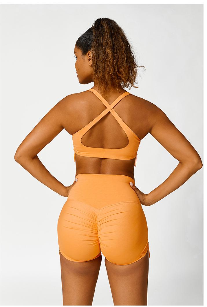 Yoga Clothes Breathable Solid Color Yoga Bra Peach Hip Yoga Set Running Fitness Clothes Women