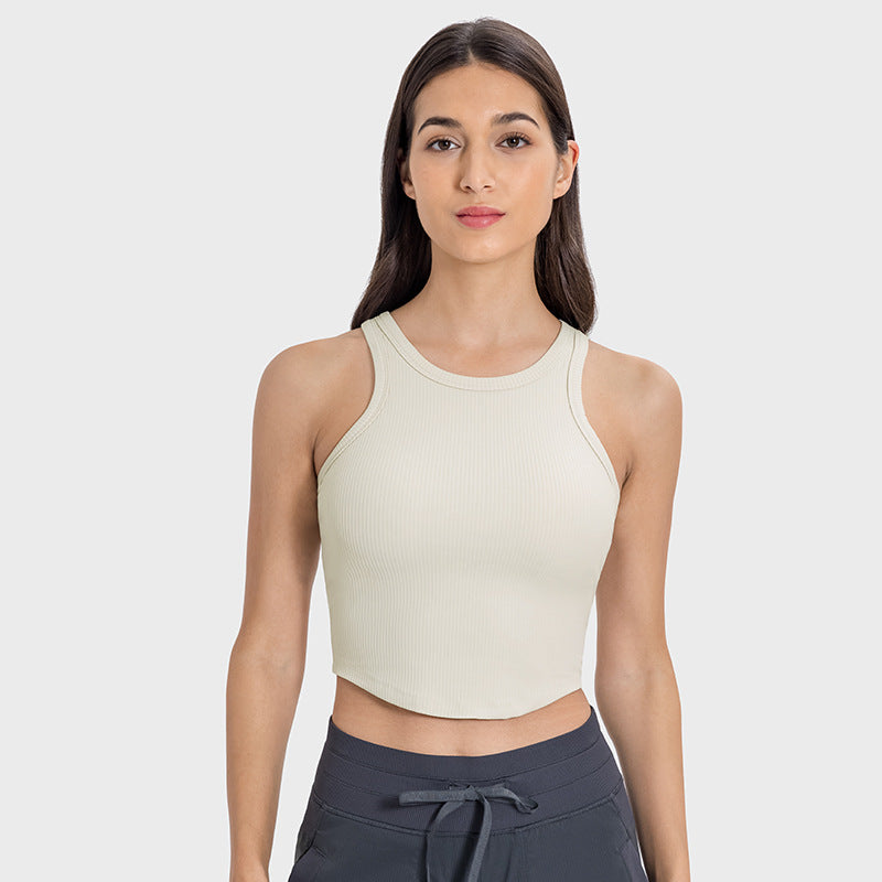 Sports Vest With Chest Pad Top Sleeveless Beauty Back Ice Feeling Breathable Yoga Clothes