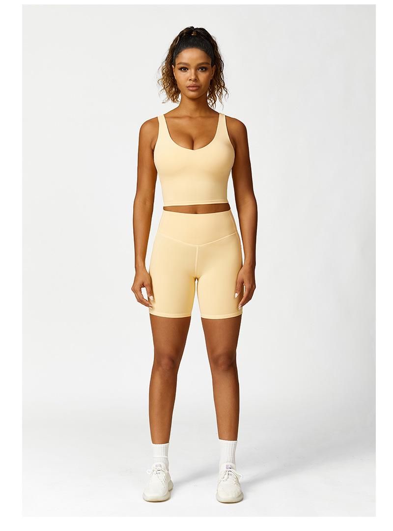 Soutien-gorge de sport sans manches, sous-vêtements de yoga simples en forme de U, vêtements d'entraînement, ensembles de course et de yoga