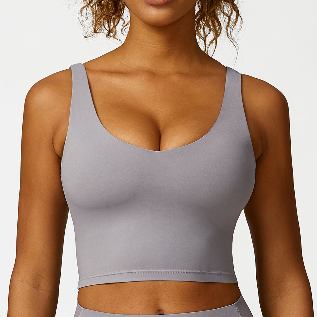 Soutien-gorge de sport sans manches, sous-vêtements de yoga simples en forme de U, vêtements d'entraînement, ensembles de course et de yoga