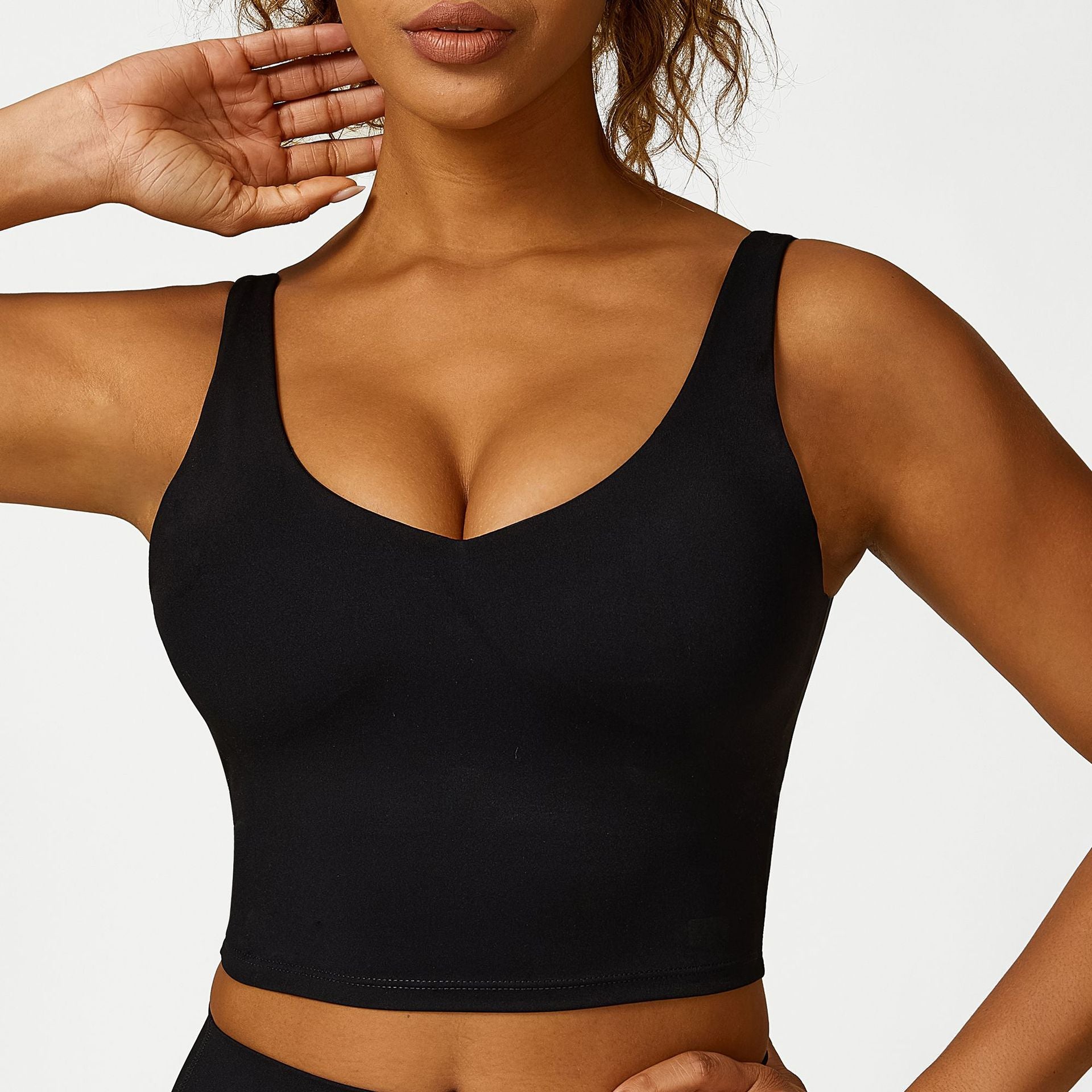 Soutien-gorge de sport sans manches, sous-vêtements de yoga simples en forme de U, vêtements d'entraînement, ensembles de course et de yoga
