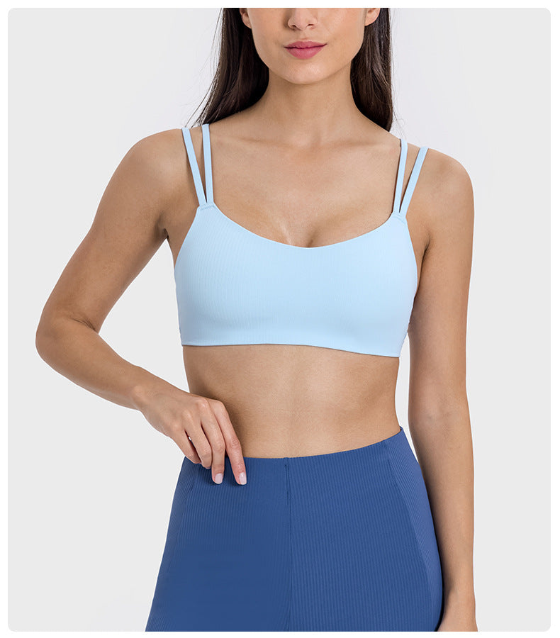 Sujetador deportivo de tira de hilo 2.0, elástico, resistente a golpes, cómodo y resistente al desgaste, para mujer, para yoga y belleza.