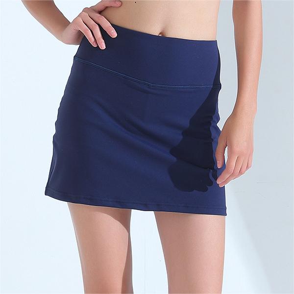 Fitness Yoga Running Exercise Shorts Culottes With Lining Solid Color Anti Exposure