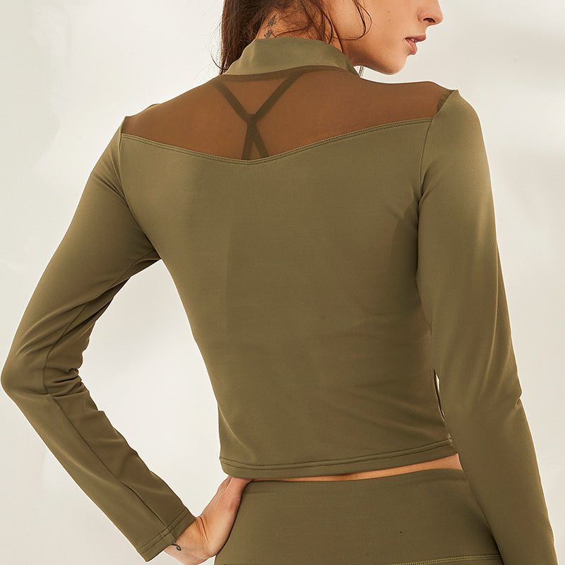 Women Running Sport Long Sleeve T shirt Fitness Yoga Quick Drying Bottoming Polo Shirt