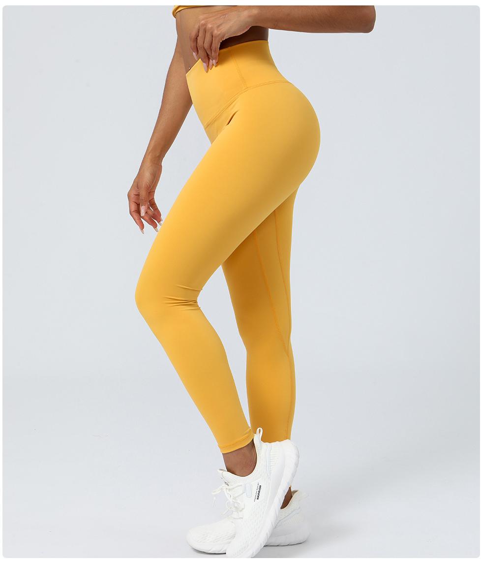 Peach Hip Nude Feel Yoga Trousers Breathable Tight Sports Ninth Pants Women High Waist Stretch Hip Lift Fitness Pants