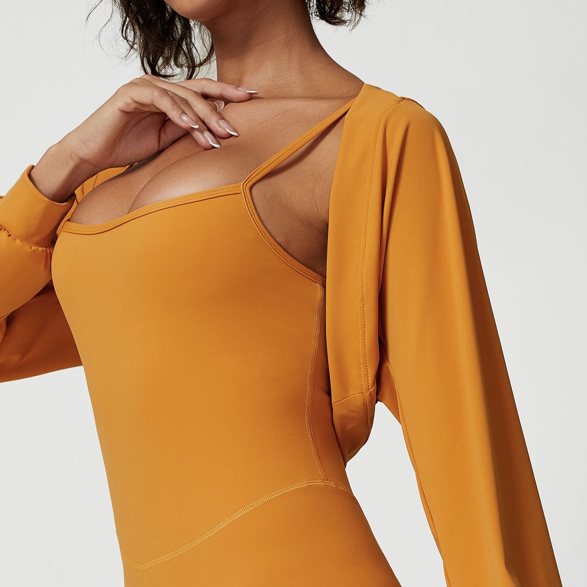 French Shawl Sports Yoga Sun Protection Cardigan Thin Cape Summer with Suspenders Outer Tops