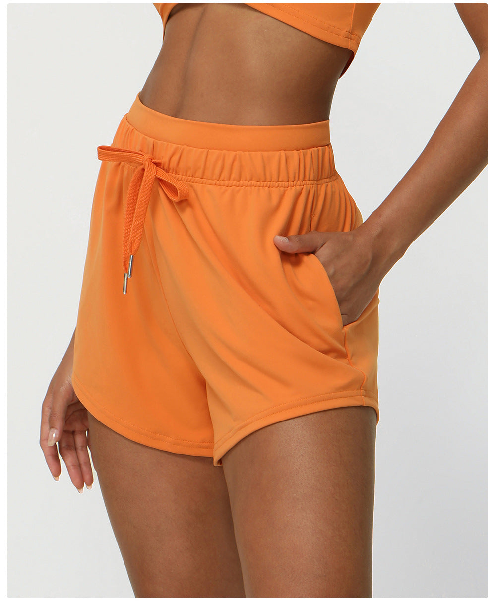 Sports Shorts Women Thin Summer Drawstring Yoga Fitness Shorts Running Casual Short Shorts