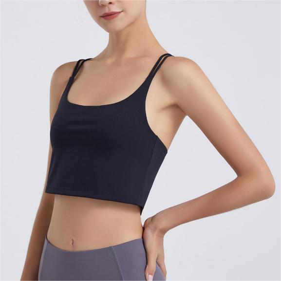 Soutien-gorge de sport pour femme, lingerie de yoga et de sport, bretelles doubles, dos sexy et antichoc, séchage rapide.