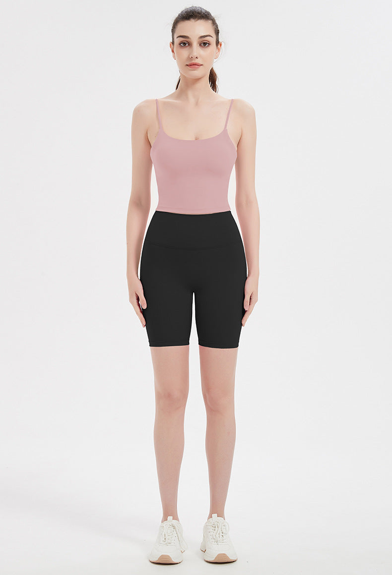 Yoga Clothes with Chest Pad Suit Women Summer Sexy Sling Quick Dry Vest Running Fitness Clothes Two Piece Set