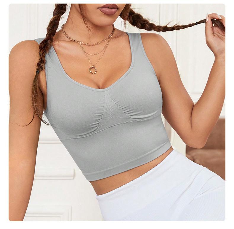 High Strength Yoga Vest One Piece Cup Shockproof Breathable Beauty Back Top With Chest Pad Workout Exercise Underwear Women
