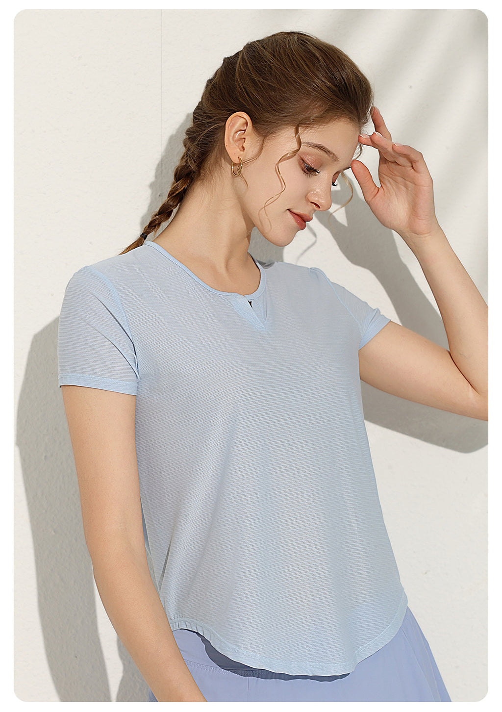 Thin Breathable Loose V Neck Yoga T Shirt Sports Fitness Quick Drying Clothes Thin Yoga Wear Summer Women Top