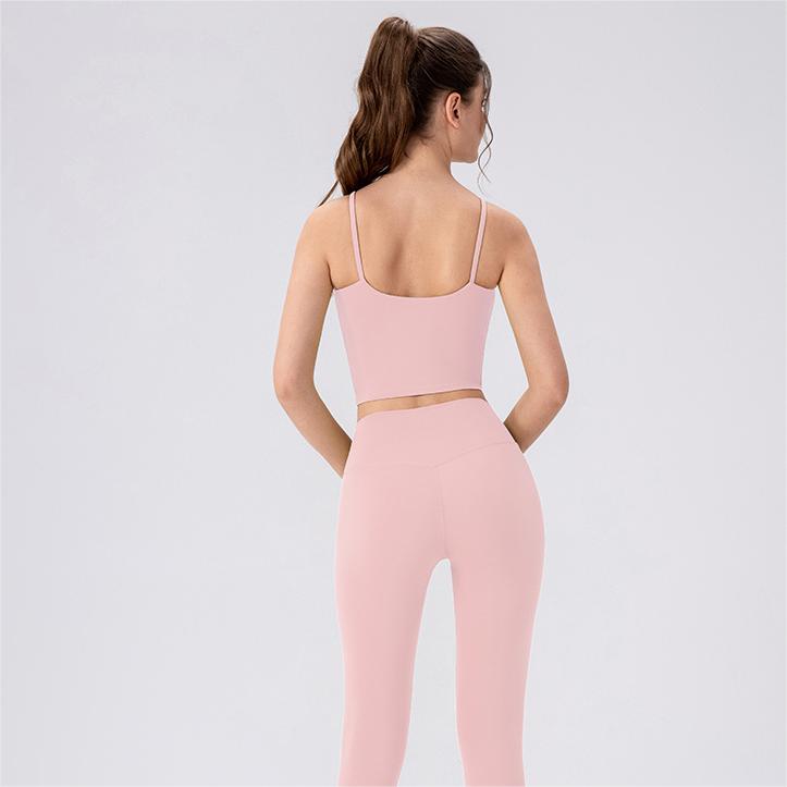 Lycra High Elastic Yoga Clothes Suit Shockproof Running Exercise Vest Nude Feel High Waist Hip Lift Skinny Yoga Pants Two Pieces