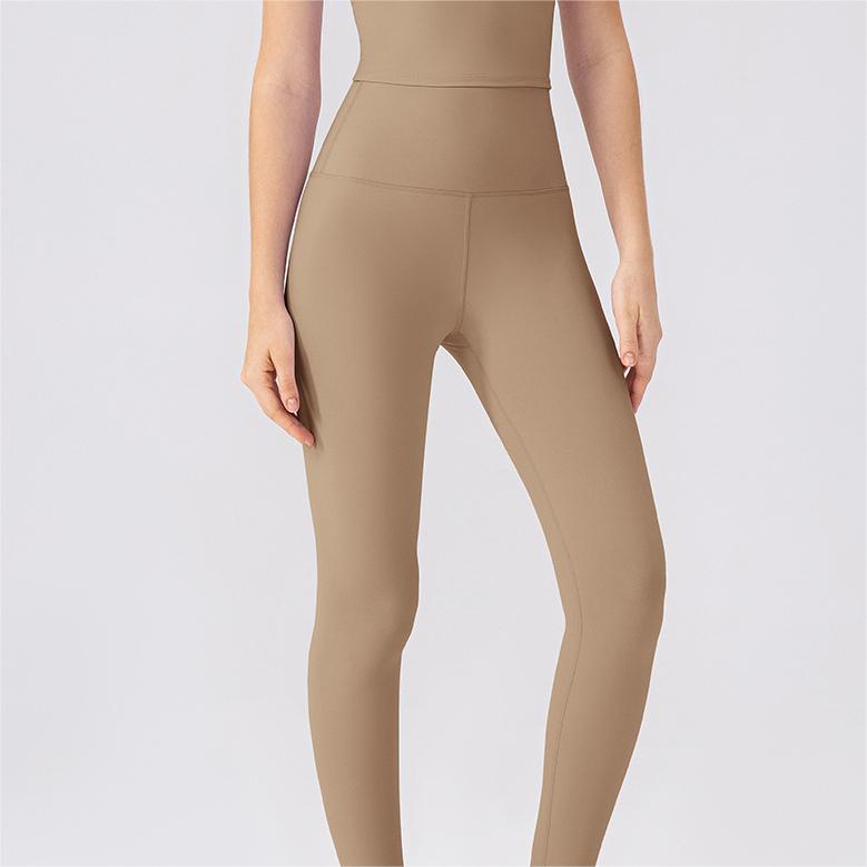 High Elastic Lycra Yoga Pants Naked Women Sense Skinny Hip Raise Running Workout Pants High Waist Belly Contracting Pilates Fitness Trousers