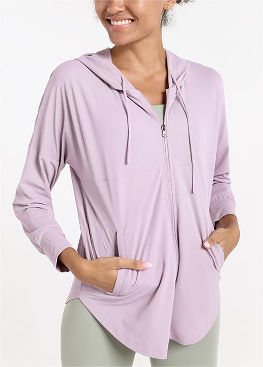 Loose Casual Sports Coat Women Hooded Cardigan Sun Protection Clothing Running Fitness Top Long Sleeve Yoga Wear