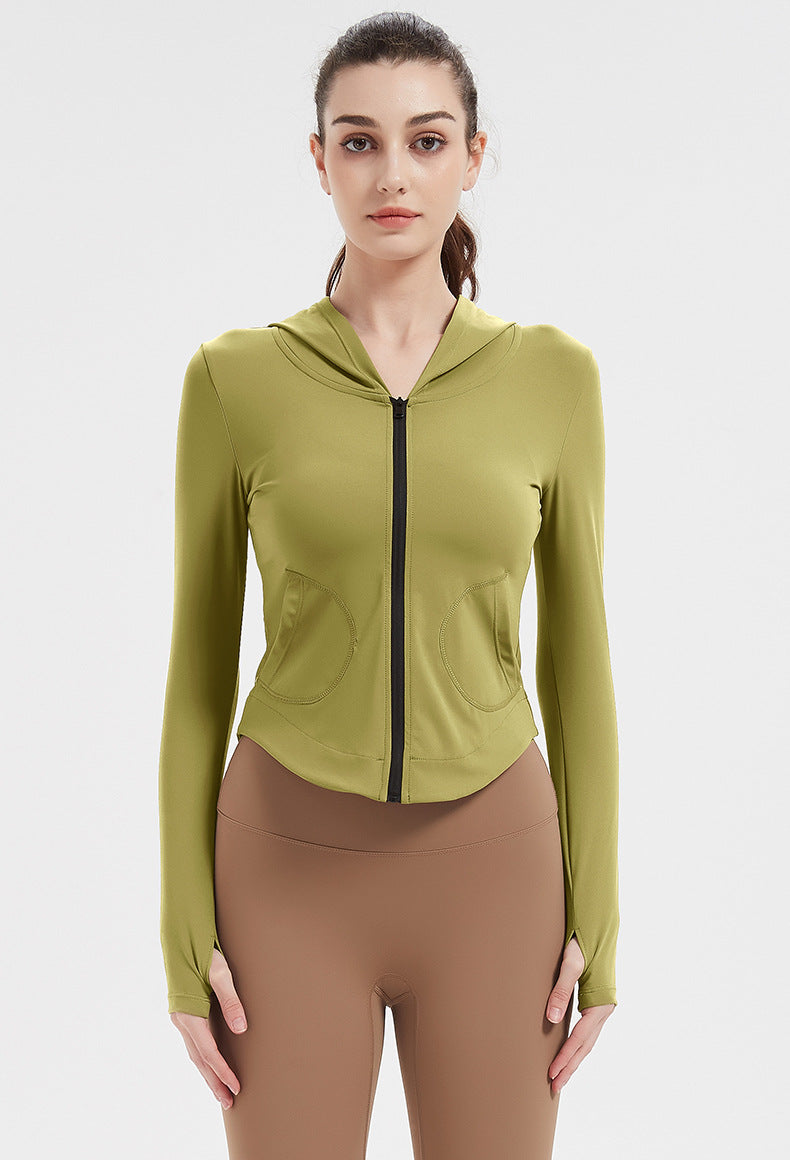 Sports Coat Women Autumn Winter Zipper Hooded Quick Drying Coat Outdoor Training Violently Sweat Running Jacket