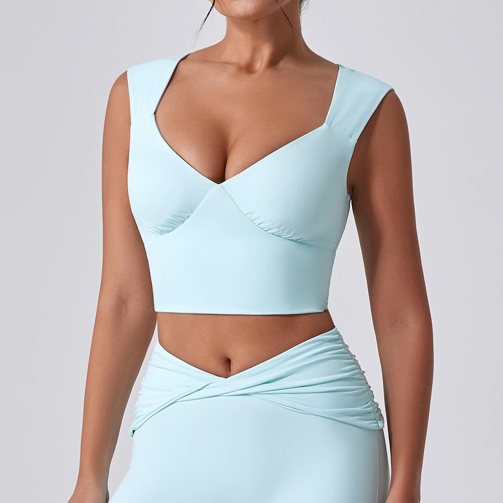 Summer Sexy Beauty Back Camisole Shockproof Fitness Outerwear Quick Drying Slim Fit Yoga Jacket