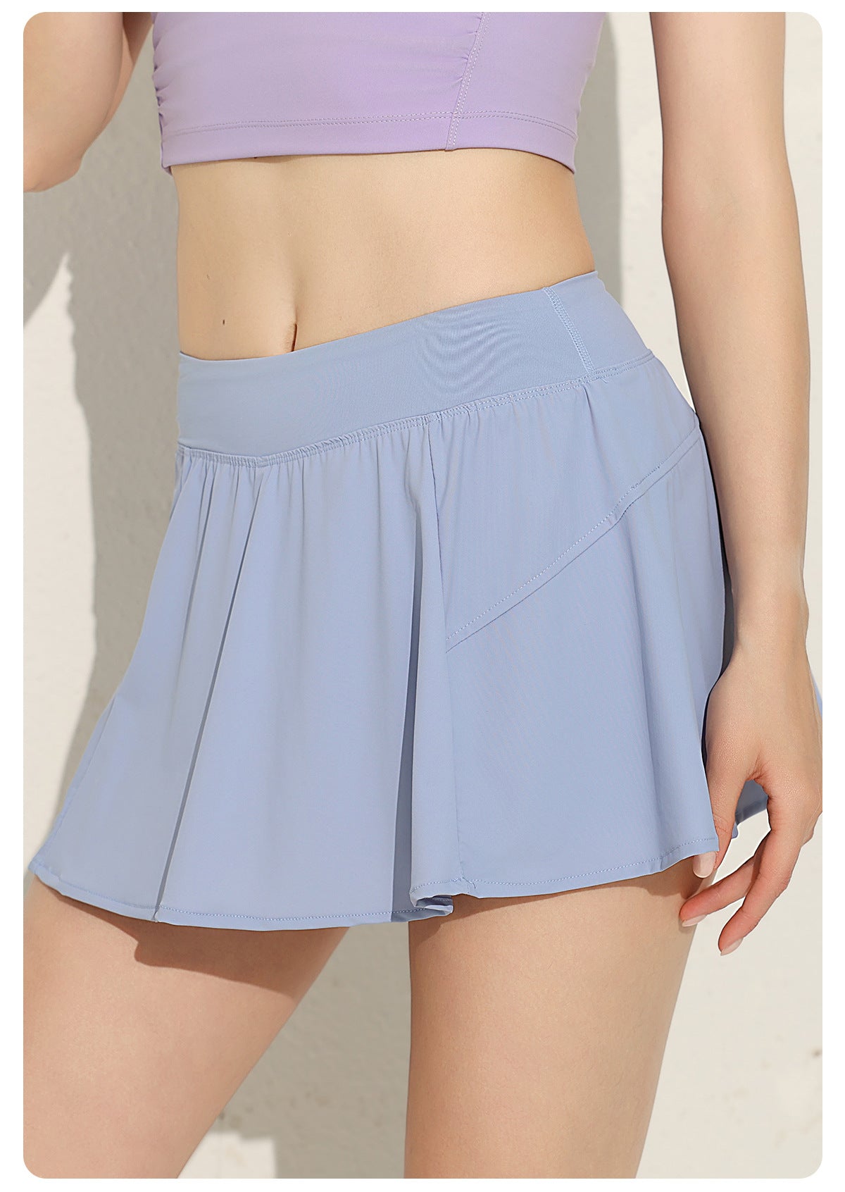 Summer Sports Tennis Skirt Faux Two Piece Anti Exposure Quick Drying Running Workout Shorts Golf Badminton Yoga Skirt