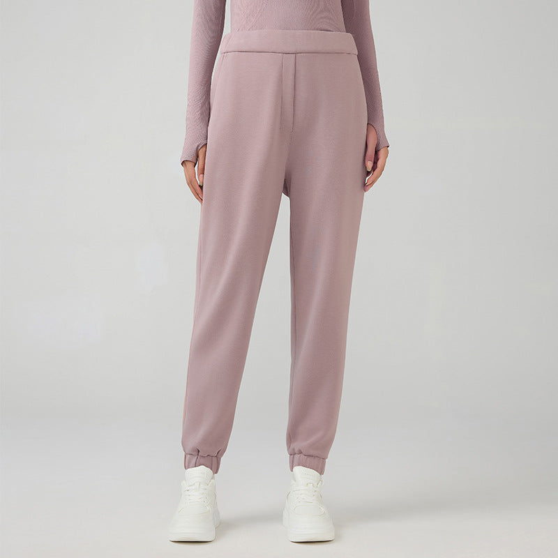 Autumn Winter High Waist Loose Running Workout Pants Women Outer Wear Air Layer Tappered Slimming Casual Sweatpants