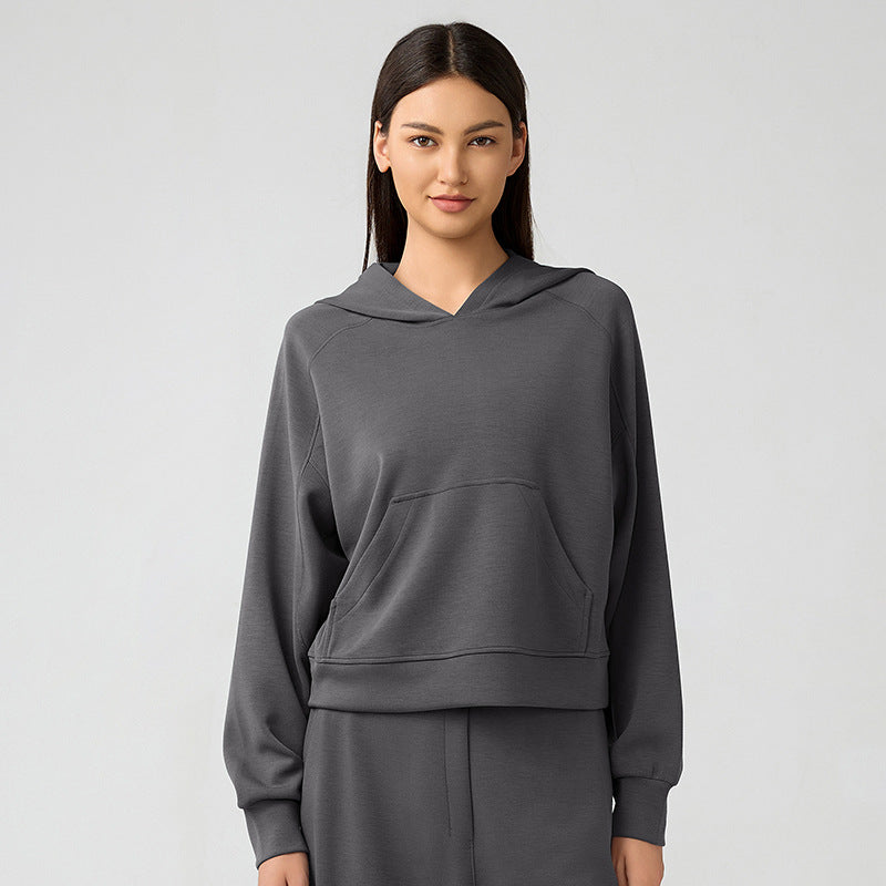 90Autumn Winter Women Casual All Match Hoodie Loose Slimming Fitness Exercise Yoga Clothes Top