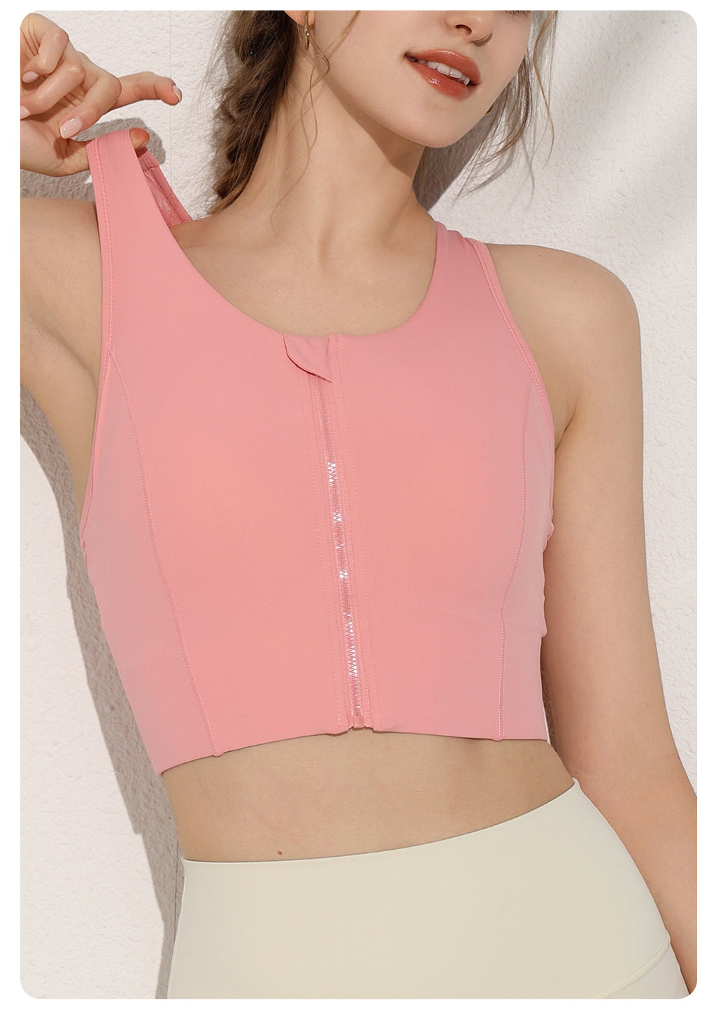 Front Zipper Shockproof Sports Underwear Fixed Chest Pad Beauty Back Breathable Yoga Vest Can Be Worn outside