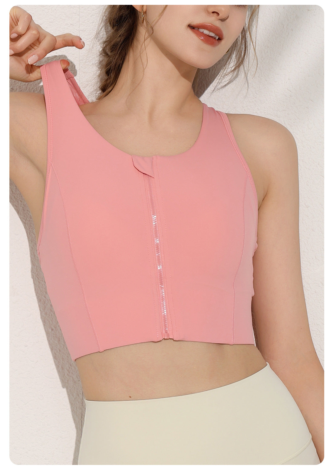 Front Zipper Shockproof Sports Underwear Fixed Chest Pad Beauty Back Breathable Yoga Vest Can Be Worn outside