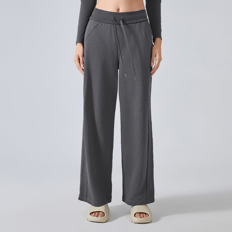 Autumn Winter Casual Loose Track Sweatpants Women All Match Office Wide Leg Pants High Waist Slimming Fitness Yoga Pants