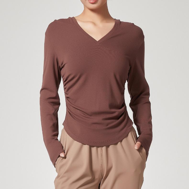 Camisa con capucha a juego para mujer, otoño invierno, cuello en V interior, manga larga, ropa superior, tacto de alta calidad