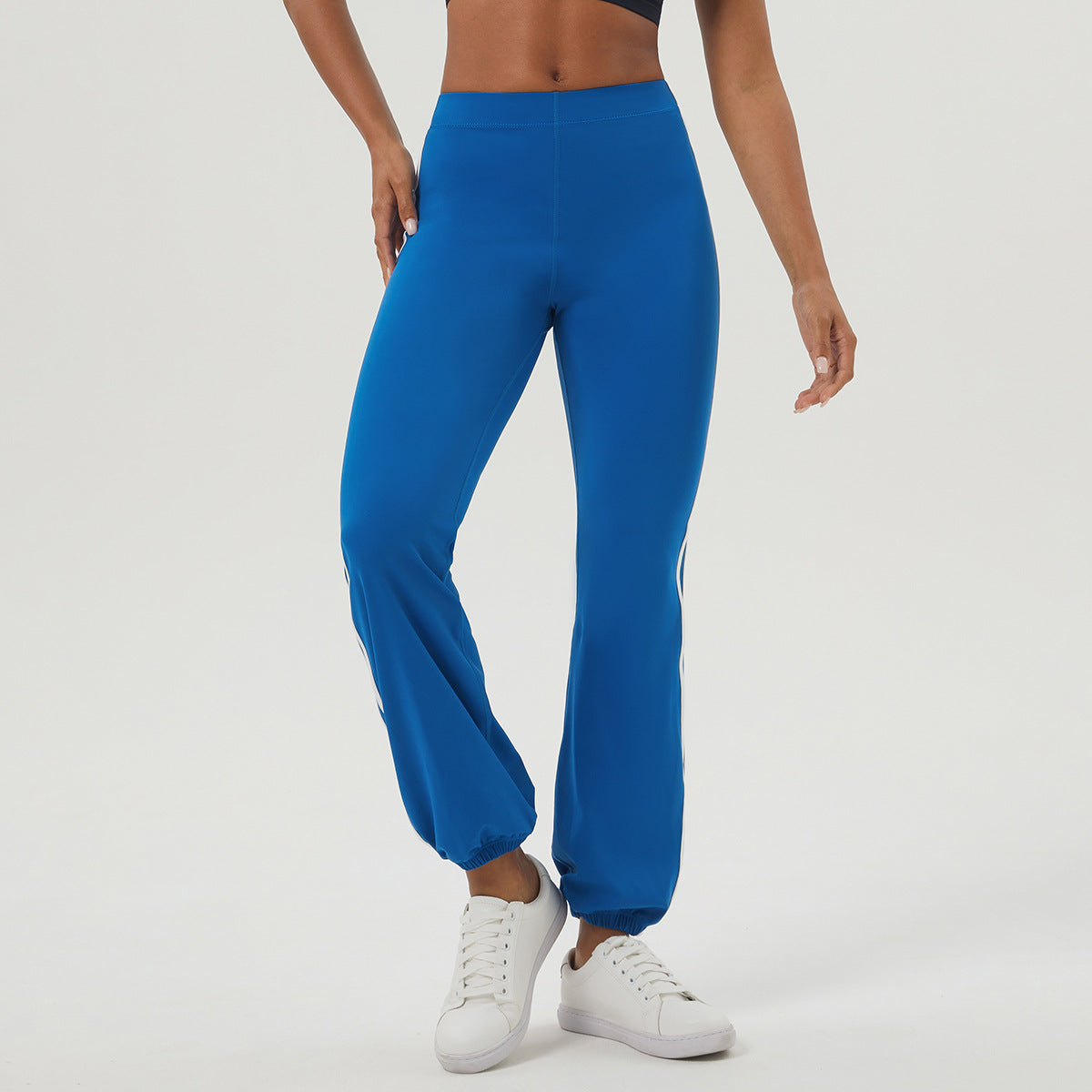 Sports Casual Pants High Waist Ankle Tied Trousers Women Belly Contracting Hip Raise Yoga Pants Outdoor Training Cropped Pants