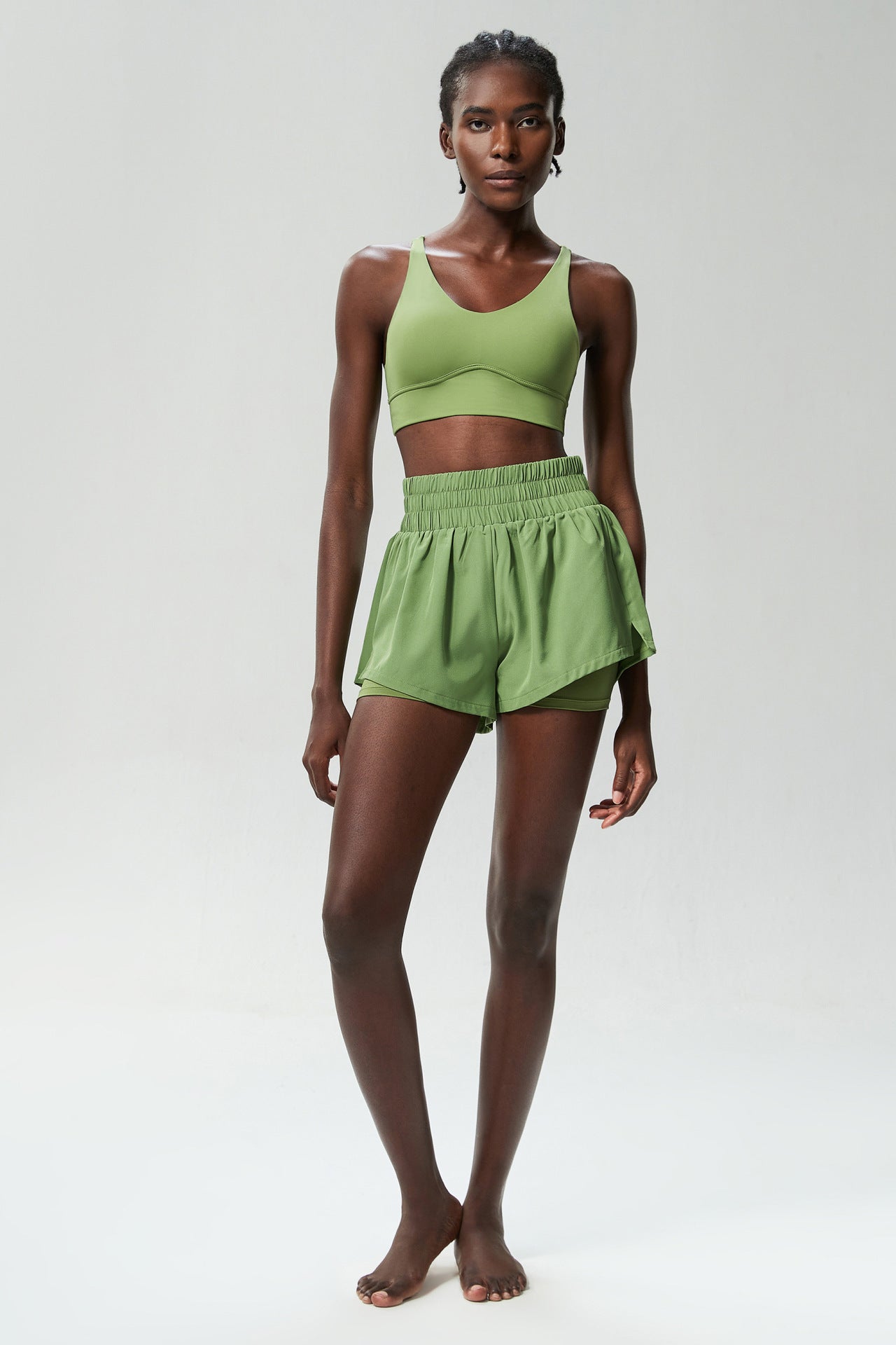 Running Sports Yoga Workout Clothes Suit Women Quick Drying Aerobics Tennis Badminton Clothing Two Piece Set