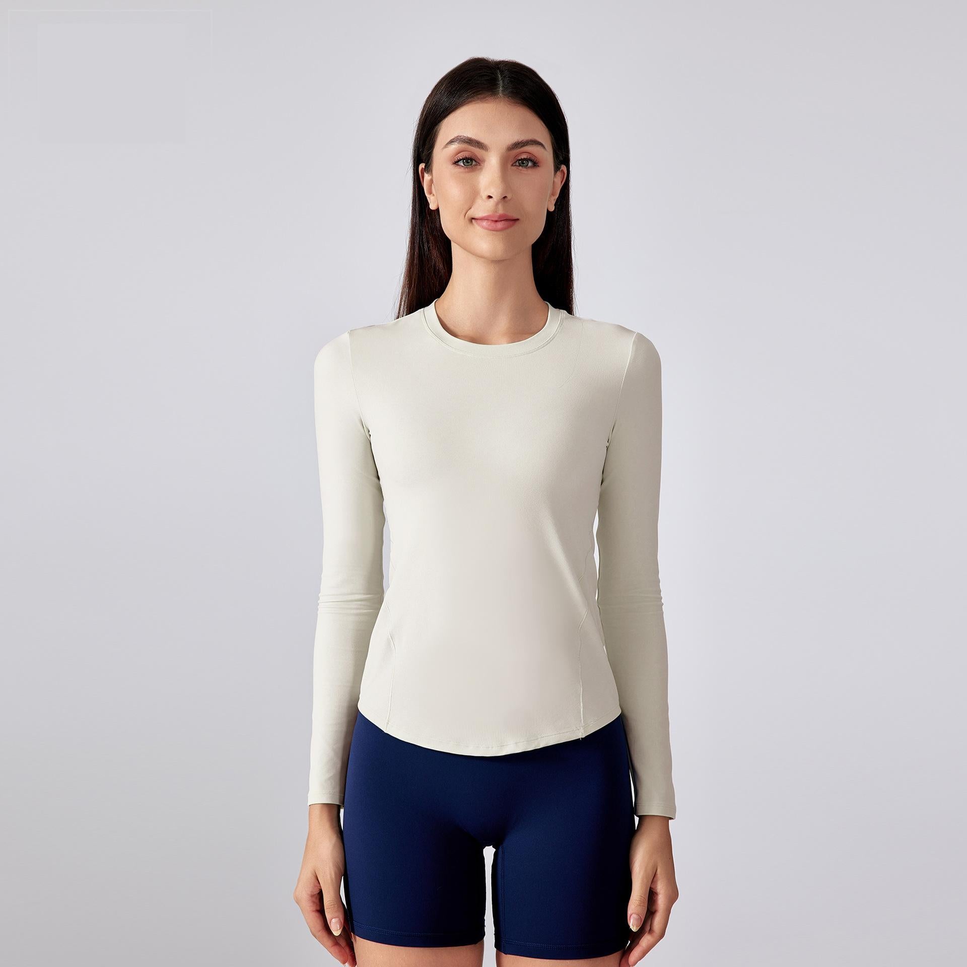 Yoga Clothing Top Slim Fit Stretch Slimming Sports Long Sleeve Nude Feel Skin Friendly Pilates Training Workout Clothes